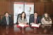Dr. Ahmed AbdulGhani Al Shaikh and Ms. Faiza Mohammad Saeed signing the agreement Bahrain Manama 75x50 Study in Bahrain