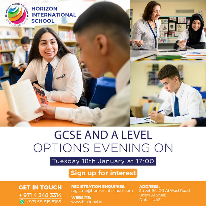 GCSE and A Level - Options Evening On - Horizon International School