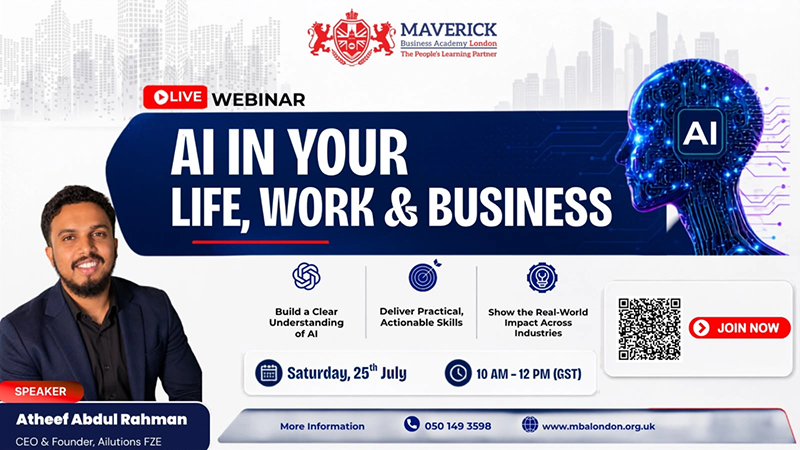 AI in Your Life, Work Business - Maverick Business Academy London